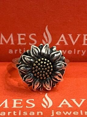 James Avery Sunflower Ring Sterling Silver Floral Statement Ring